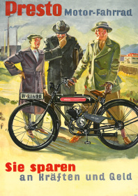 Presto Motor-Fahrräder Fahrrad Sachs-Motor Poster Plakat Bild
