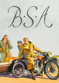 BSA Motorcycles Motorcycle 250 350 500 600 750 OHV B 19 20 21 22 23 24 25 26 Sidecar Poster