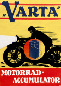 Varta Accumulator Accumulator Battery Historical Advertising Motorcycle Motorcycles Poster Pi