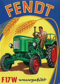 Fendt F17W Dieselross Wassergekühlt Traktor Schlepper Reklame Poster