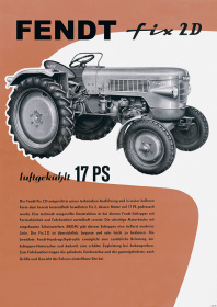 Fendt Fix 2D Dieselross Traktor Schlepper Reklame Poster