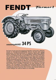 Fendt Farmer 2 Dieselross Traktor Schlepper Reklame Poster