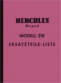 Hercules Model 218 Moped Spare Parts List Spare Parts Catalog