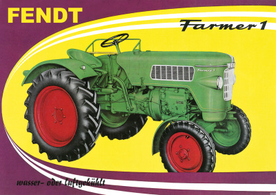 Fendt Farmer 1 Dieselross Schlepper Traktor Reklame Poster Plakat Bild