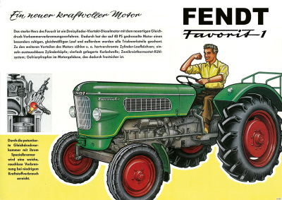 Fendt Favorit 1 Dieselross Schlepper Traktor Reklame Werbung Poster Plakat Bild