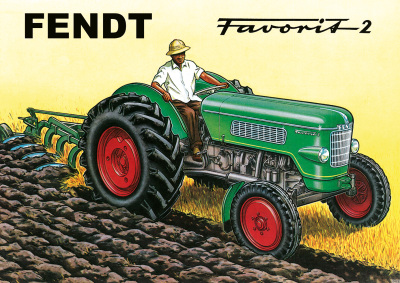 Fendt Favorit 2 Dieselross Schlepper Traktor Reklame Werbung Poster Plakat Bild