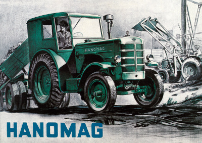 Hanomag R 45 R45 Schlepper Traktor Diesel Reklame Poster Plakat Bild