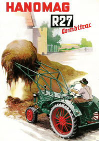 Hanomag Combitrac R 27 R27 Schlepper Traktor Diesel Reklame Poster Plakat Bild