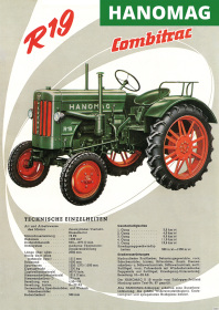 Hanomag Combitrac R 19 R19 Schlepper Traktor Daten Diesel Reklame Poster