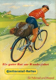 Continental Reifen für Fahrrad und Moped Poster Plakat Werbung Reklame