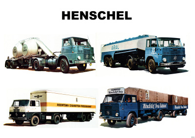 Henschel commercial vehicle truck tanker concrete cement poster Picture art print