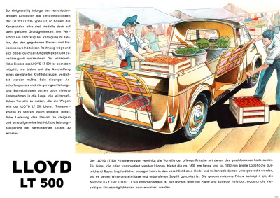 Lloyd LT 500 LT500 Kleinbus Kleintransporter Pritschenwagen Poster