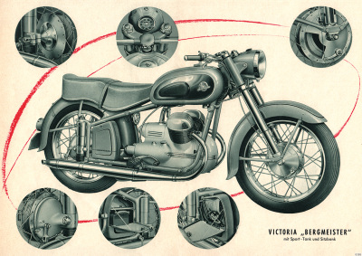 Victoria Bergmeister V 35 "Mit Sporttank und Sitzbank" Motorrad Poster