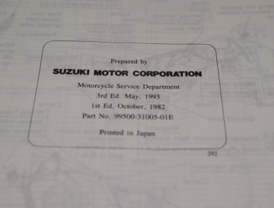 Suzuki GN125 Original Reparaturanleitung Service Manual