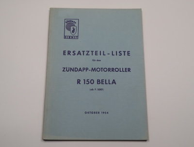 Zündapp R 150 Bella Original spare parts list catalog