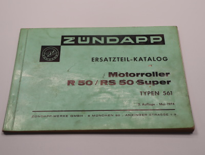 Zündapp R 50 / RS 50 Super Typ 561 Original Ersatzteilliste