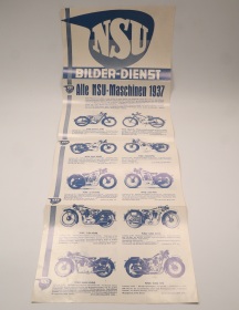 NSU Bilder-Dienst "Alle NSU-Maschinen 1937" Original Prospekt