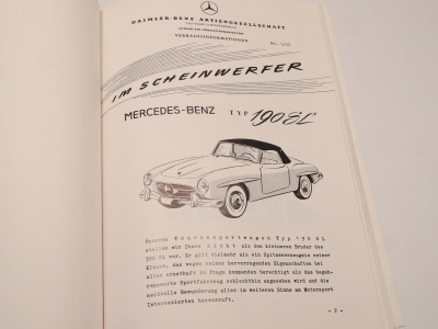 Mercedes-Benz 190 SL 1955-1963 Dokumentation: Mitteilungen aus dem Daimler-Benz Archiv