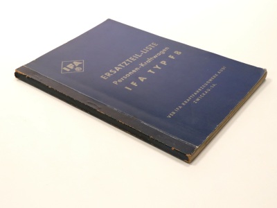 IFA PKW Typ F8 F 8 Original Ersatzteilliste Teilekatalog