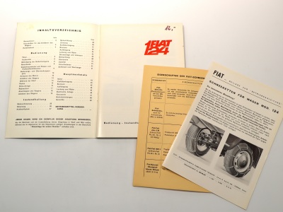 Fiat 124 Original Bedienungsanleitung - Ausgabe 1966