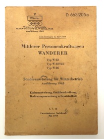 Wanderer W23, W23 Skb und W26 Original Bedienungsanleitung Ersatzteilliste, Ausrüstung Winterbetrieb