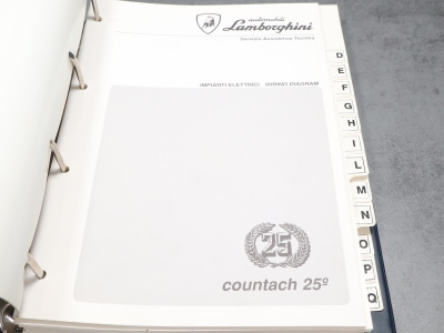 Lamborghini Countach 25th 1989 original spare parts list and wiring diagrams + LM200 electrics