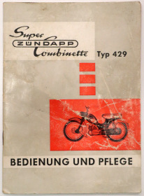 Zündapp Super Combinette Typ 429 original Bedienungsanleitung