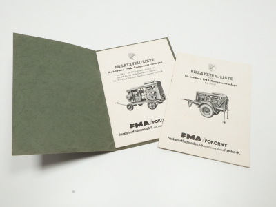 FMA compressor unit DK4/DK4 a/DK4B and DK4E ZD 140/140 a M202A Original spare parts list 1950/1951