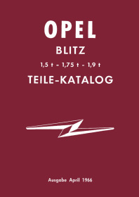 Opel Blitz 1,5 1,75 und 1,9 to. Tonner Ersatzteilliste Katalog